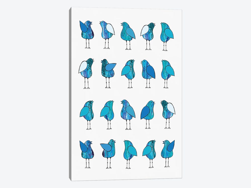 Gossip Birds Blue  by Lisa Frances Judd 1-piece Canvas Art