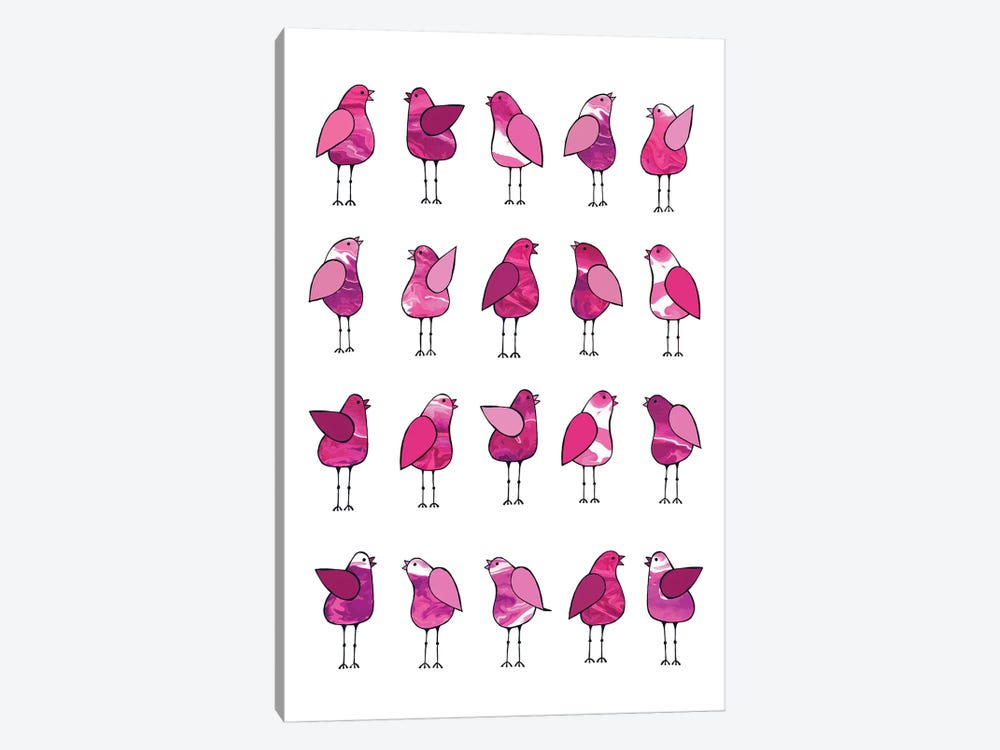 Gossip Birds Pink  by Lisa Frances Judd 1-piece Canvas Art