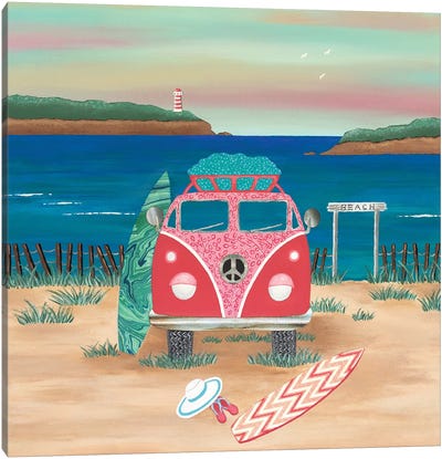 Hippy Van Road Trip  Canvas Art Print - Lisa Frances Judd