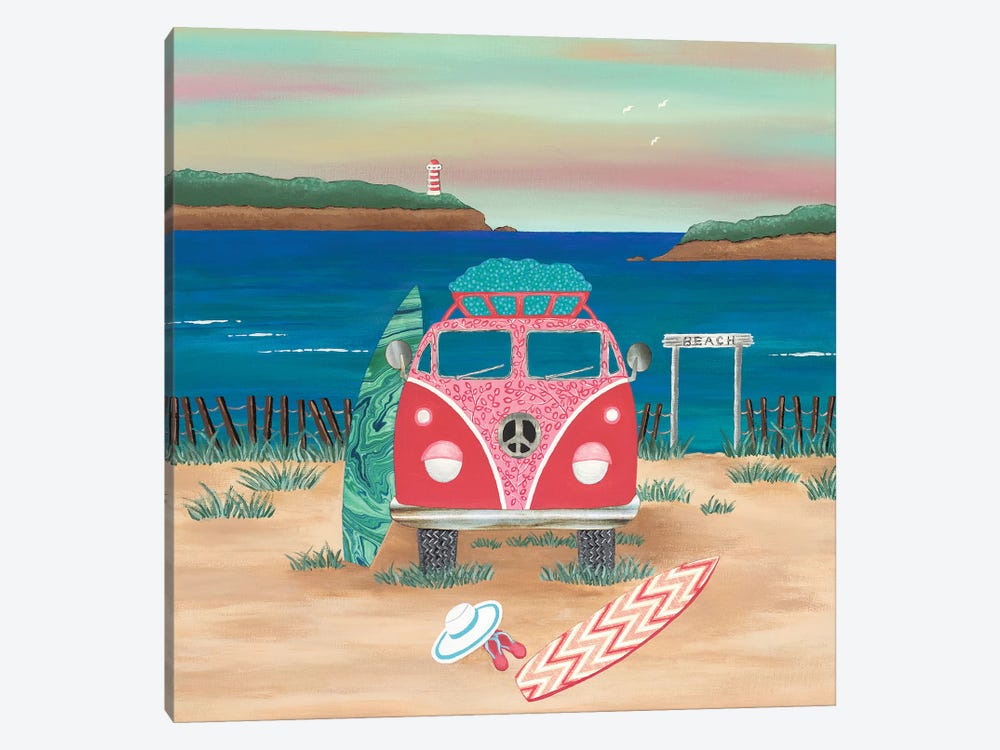Hippy Van Road Trip  by Lisa Frances Judd 1-piece Canvas Wall Art