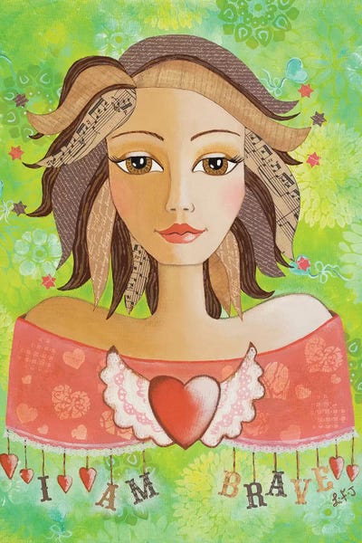 I Am Brave  by Lisa Frances Judd metal wall art