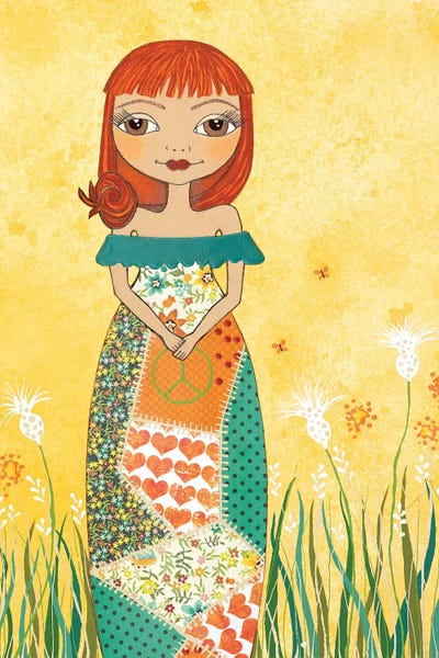 Peace Girl by Lisa Frances Judd metal wall art
