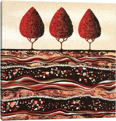 Red Trees  Canvas Art Print - Lisa Frances Judd