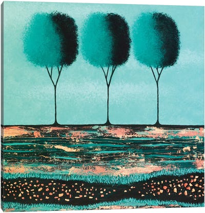 Teal Trees  Canvas Art Print - Lisa Frances Judd