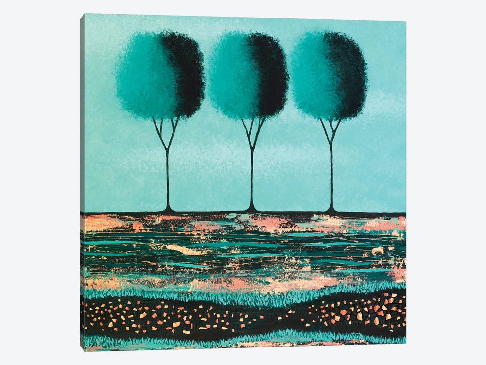 Teal Trees  by Lisa Frances Judd 1-piece Canvas Artwork