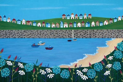 Tiny Town By The Sea  by Lisa Frances Judd metal wall art