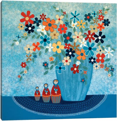 Babushka Love Floral Canvas Art Print - Lisa Frances Judd