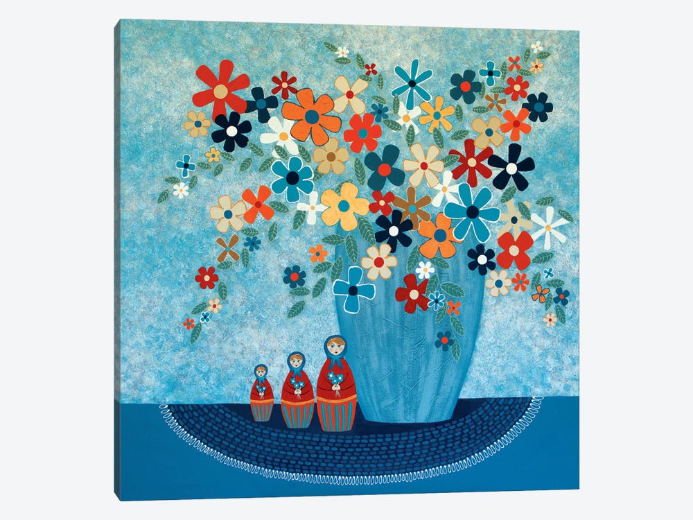 Babushka Love Floral by Lisa Frances Judd 1-piece Canvas Print
