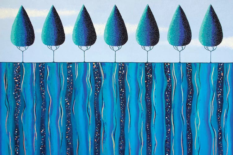 Blue Trees On The Ridge  by Lisa Frances Judd wall art