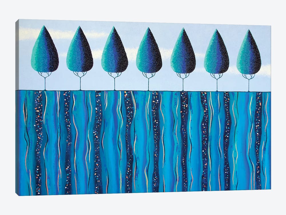 Blue Trees On The Ridge  by Lisa Frances Judd 1-piece Canvas Artwork