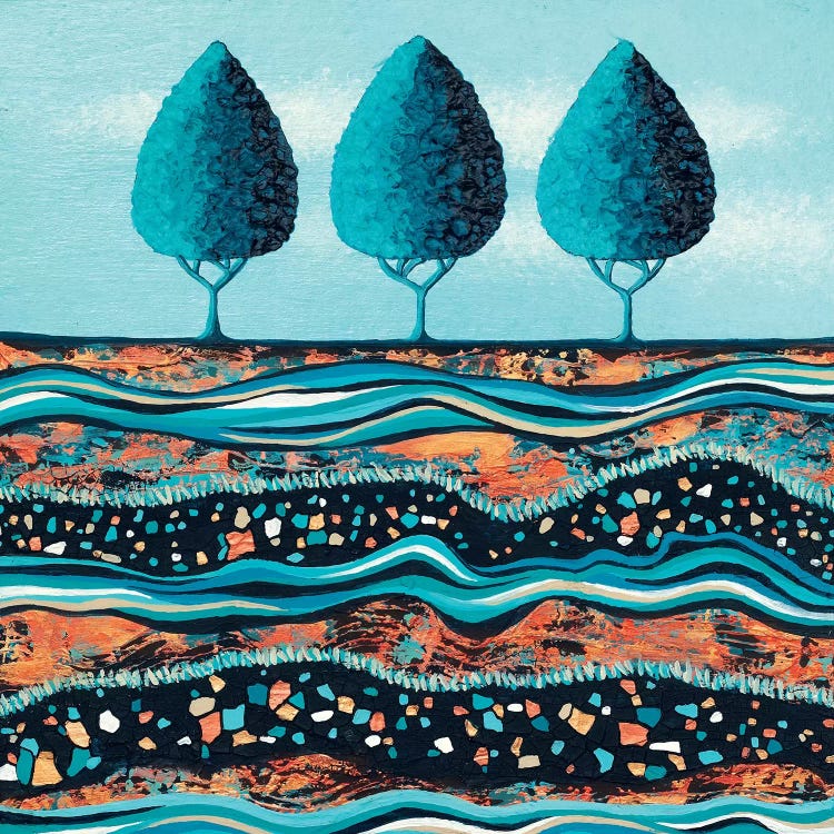 Aqua-Light Trees by Lisa Frances Judd wall art
