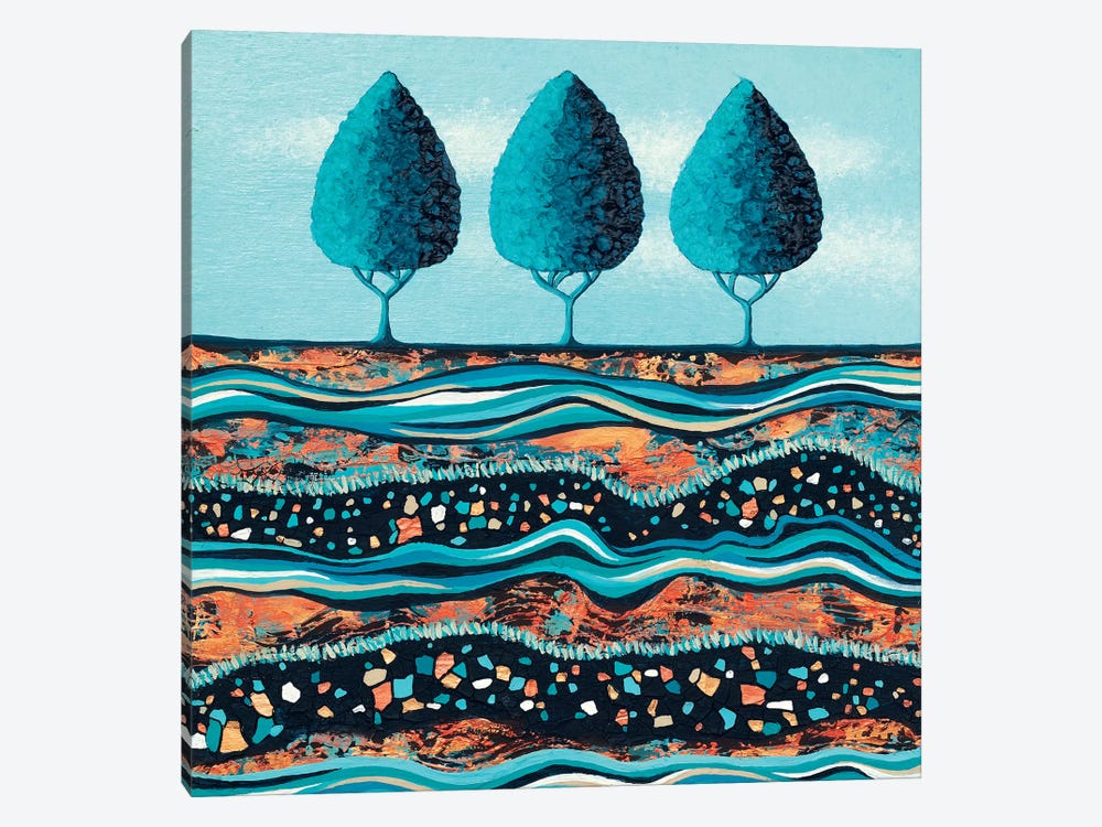 Aqua-Light Trees by Lisa Frances Judd 1-piece Canvas Art