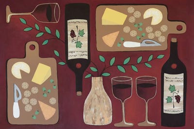 Wine O Clock by Lisa Frances Judd metal wall art