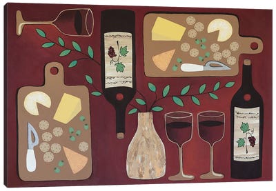 Wine O Clock Canvas Art Print - Lisa Frances Judd