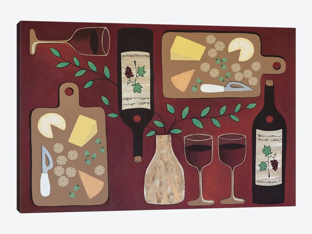Wine O Clock by Lisa Frances Judd 1-piece Canvas Art