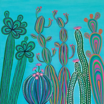 Cactus Party No.3 by Lisa Frances Judd metal wall art