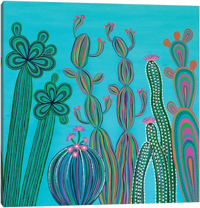Cactus Party No.3 Canvas Art Print - Lisa Frances Judd