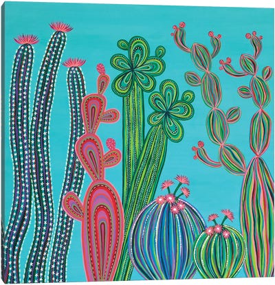 Cactus Party No.4 Canvas Art Print - Lisa Frances Judd