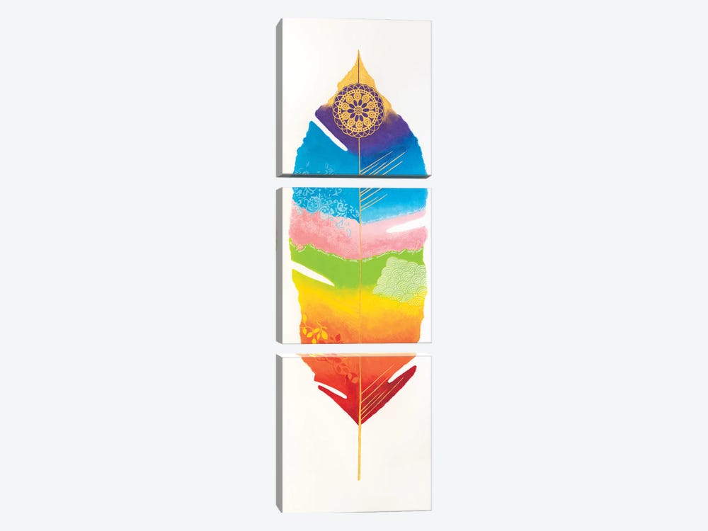 Chakra Feather No.1 by Lisa Frances Judd 3-piece Art Print