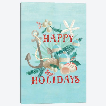 Happy Holidays Canvas Print #LJW1} by Laura Jane Watson Art Print