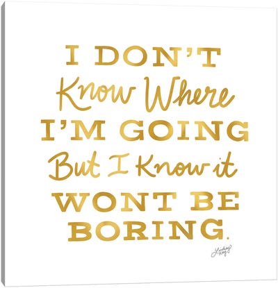 David Bowie Quote (Gold Palette) Canvas Art Print - LindseyKayCo