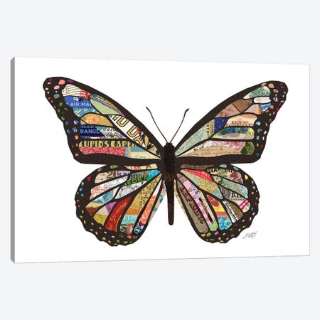Colorful Butterfly Collage Canvas Print #LKC11} by LindseyKayCo Canvas Art Print