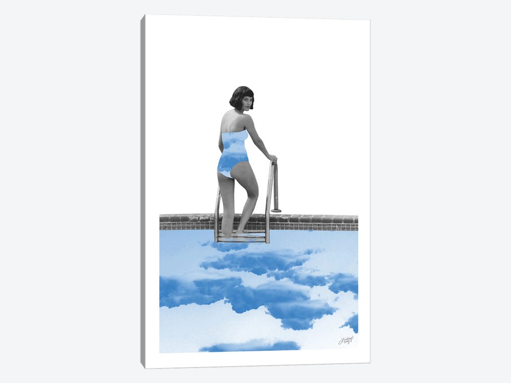 Lady In Pool by LindseyKayCo 1-piece Canvas Artwork