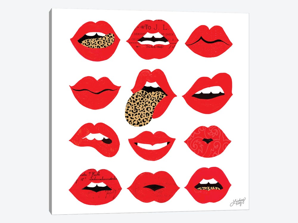 Leopard Lips Of Love by LindseyKayCo 1-piece Canvas Artwork