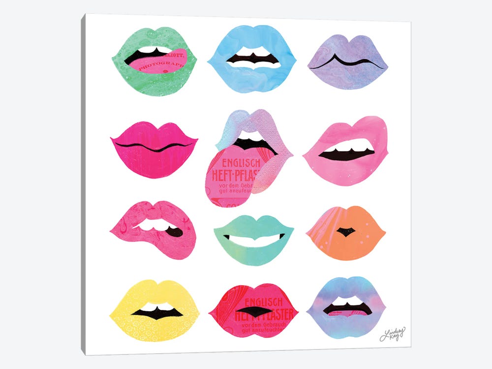Rainbow Lips Of Love by LindseyKayCo 1-piece Canvas Print