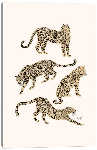 Leopards (Tan Palette) Canvas Art Print - LindseyKayCo