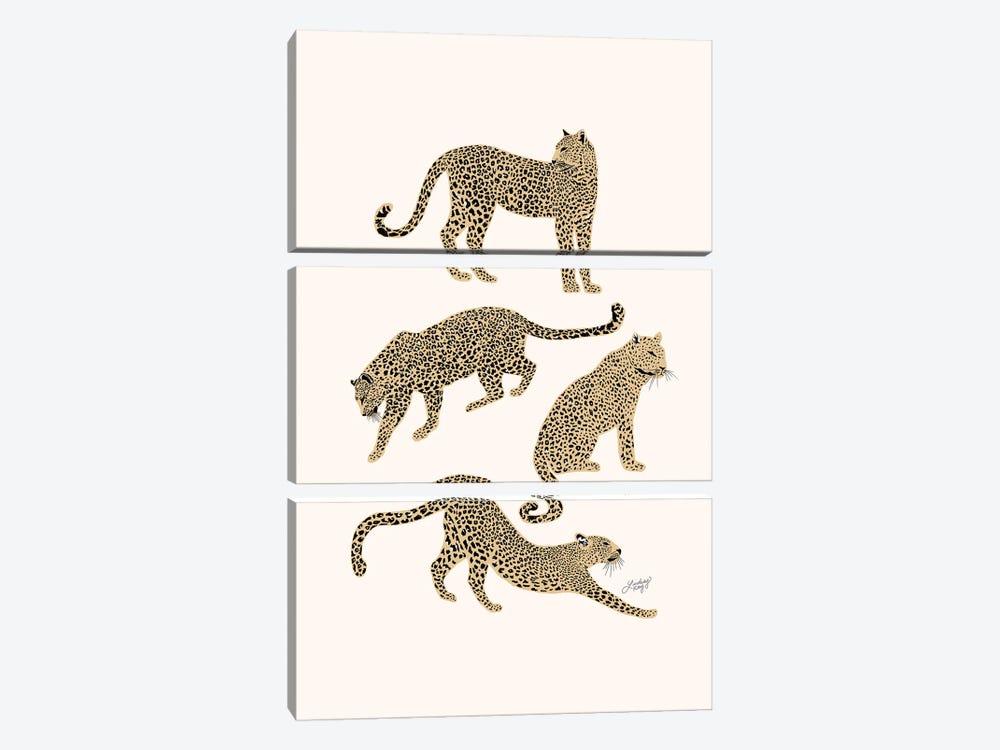 Leopards (Tan Palette) by LindseyKayCo 3-piece Canvas Print