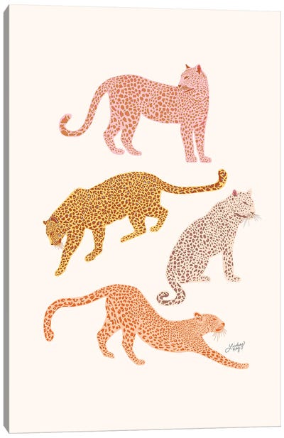 Leopards (Warm Palette) Canvas Art Print - LindseyKayCo