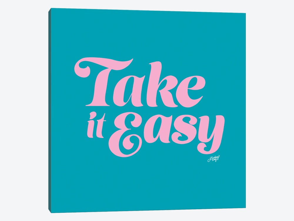 Take It Easy (Blue/Pink Palette) 1-piece Canvas Artwork