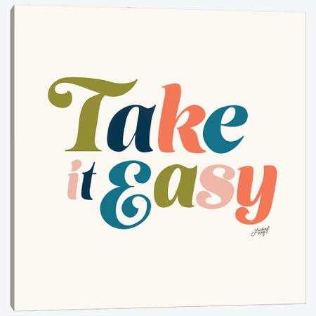 Take It Easy (Multi Color Palette) Canvas Print #LKC153} by LindseyKayCo Canvas Art Print