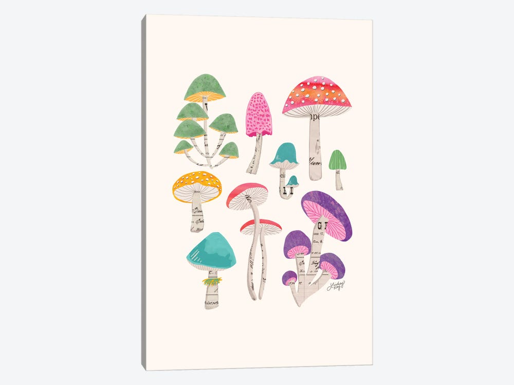 Colorful Mushrooms by LindseyKayCo 1-piece Art Print