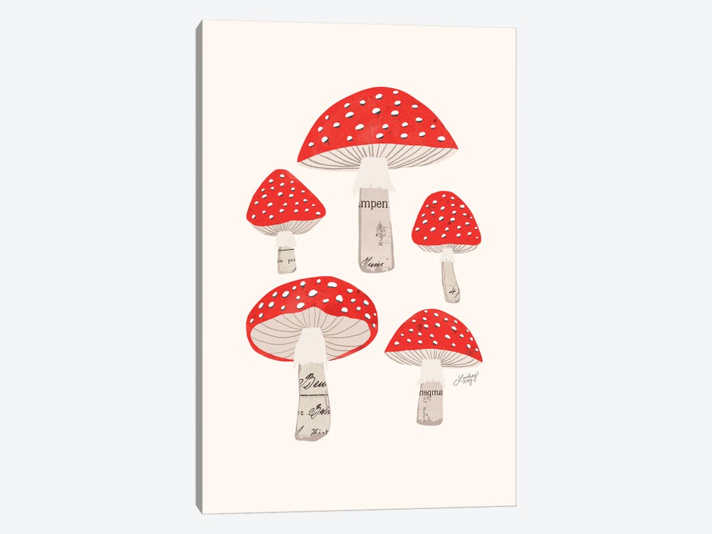 Red Mushrooms by LindseyKayCo 1-piece Canvas Art