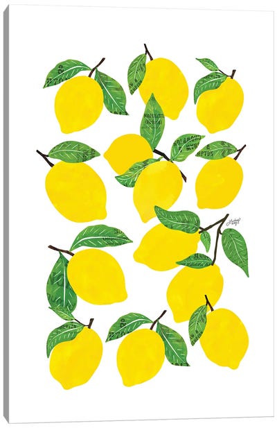 Lemons Canvas Art Print - LindseyKayCo