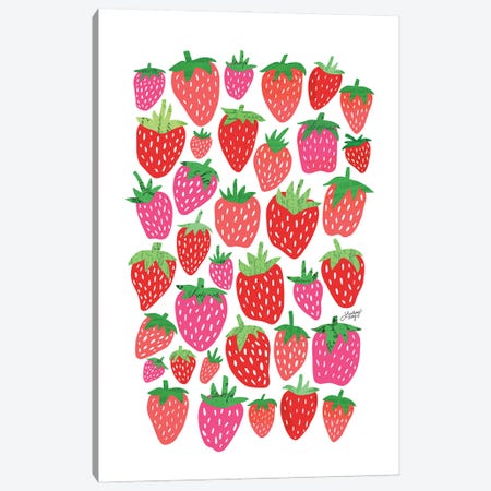 Strawberries Canvas Print #LKC165} by LindseyKayCo Art Print