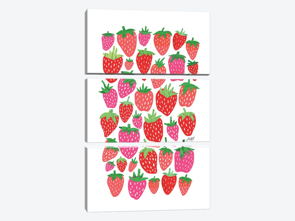 Strawberries by LindseyKayCo 3-piece Canvas Artwork