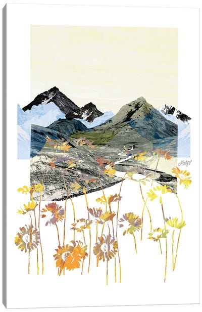 Daisy Mountain Abstract Collage Canvas Art Print - LindseyKayCo