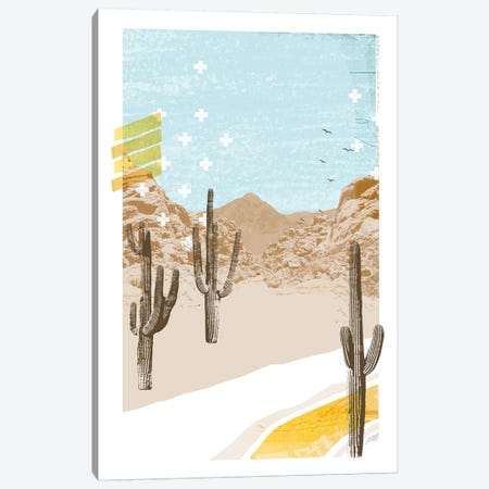 Desert Mountain Blue Collage Canvas Print #LKC18} by LindseyKayCo Art Print