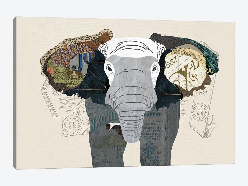 Elephant Collage by LindseyKayCo 1-piece Canvas Art