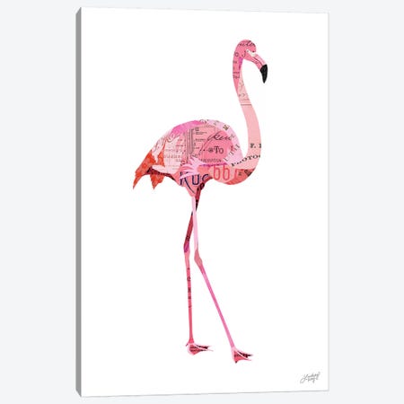 Flamingo Collage Canvas Print #LKC28} by LindseyKayCo Canvas Wall Art