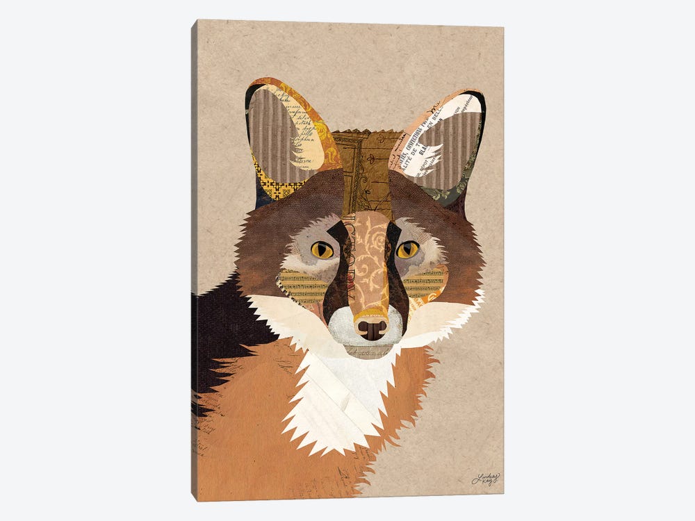 Fox Collage by LindseyKayCo 1-piece Canvas Art