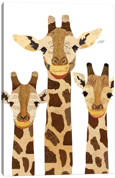 Giraffe Collage Canvas Art Print - LindseyKayCo