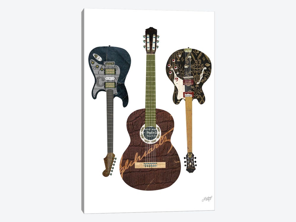 Guitar Collage by LindseyKayCo 1-piece Canvas Wall Art