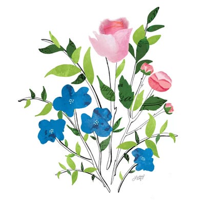 Botanical Flowers Collage Illustration C - Canvas Print | LindseyKayCo