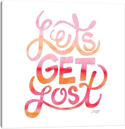 Lets Get Lost Pink Canvas Art Print - LindseyKayCo