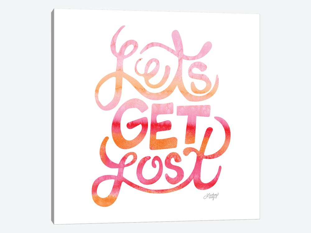 Lets Get Lost Pink by LindseyKayCo 1-piece Canvas Art Print