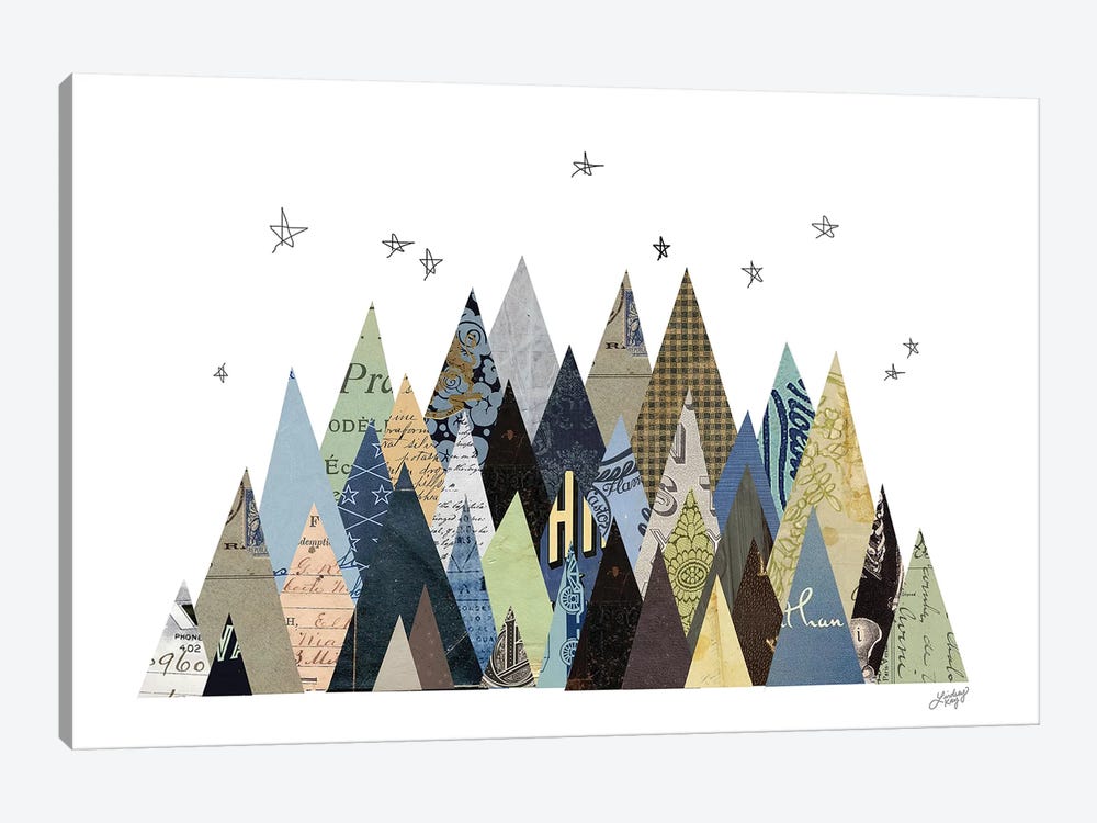 Mountains Collage by LindseyKayCo 1-piece Canvas Artwork